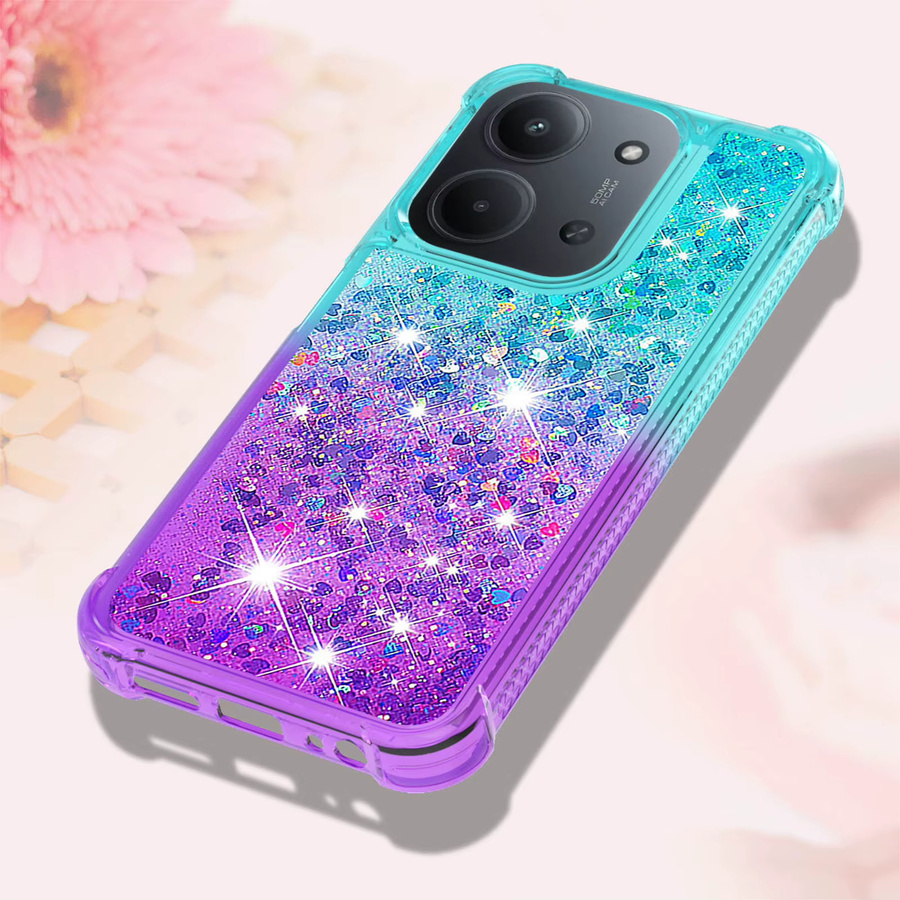 Stoßfeste Handyhülle mit Glitzer-Farbverlauf und flüssigem Treibsand für Xiaomi Redmi 15C in Multicolour - Bild 2