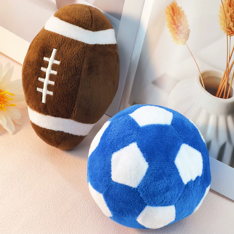 Quietschendes Fußball- & Rugby-Hundespielzeug, Interaktives Welpentraining-Kauspielzeug - Bild 2