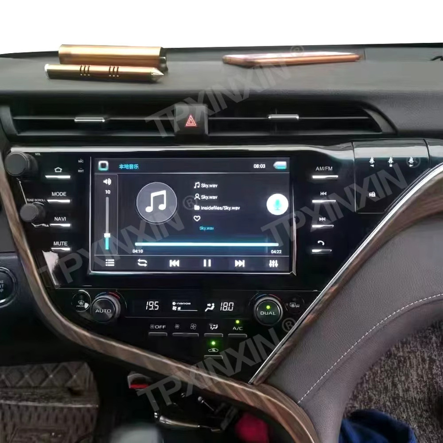 Aotsr Android 13 4K Multimedia Autoradio mit GPS und Carplay für Toyota Camry 2018 2019 2020, 9 Zoll, Schwarz - Bild 2
