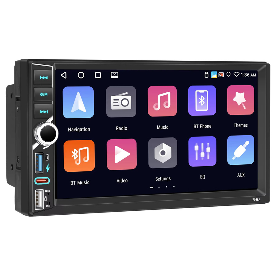 Podofo 7 Zoll Carplay Autoradio mit Android Auto, 4+64GB, WIFI, GPS Navigation und DSP DVR, Schwarz - Bild 6