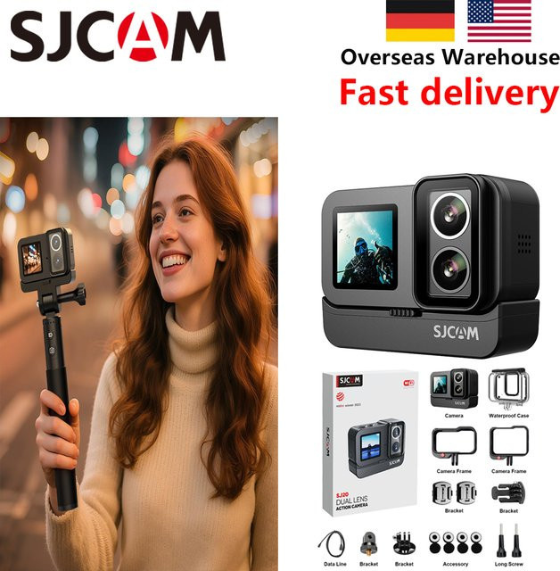 SJCAM SJ20 4K Outdoor-Sportkamera mit Anti-Shake, 5G WiFi und Bildschirm in Schwarz - Bild 1