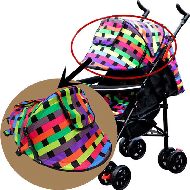 Sonnenschutz Baldachin für Baby Kinderwagen als Zubehör in Schwarz und Multicolour - Bild 3