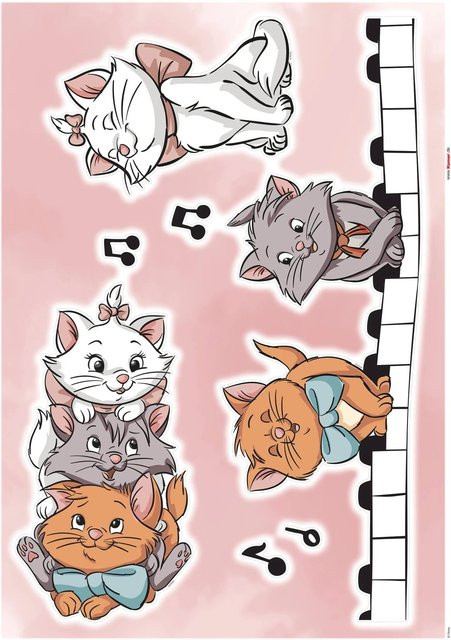 Komar Deko-Sticker Aristocats Kittens, Multicolor, B: 50 cm x H: 70 cm - Bild 1