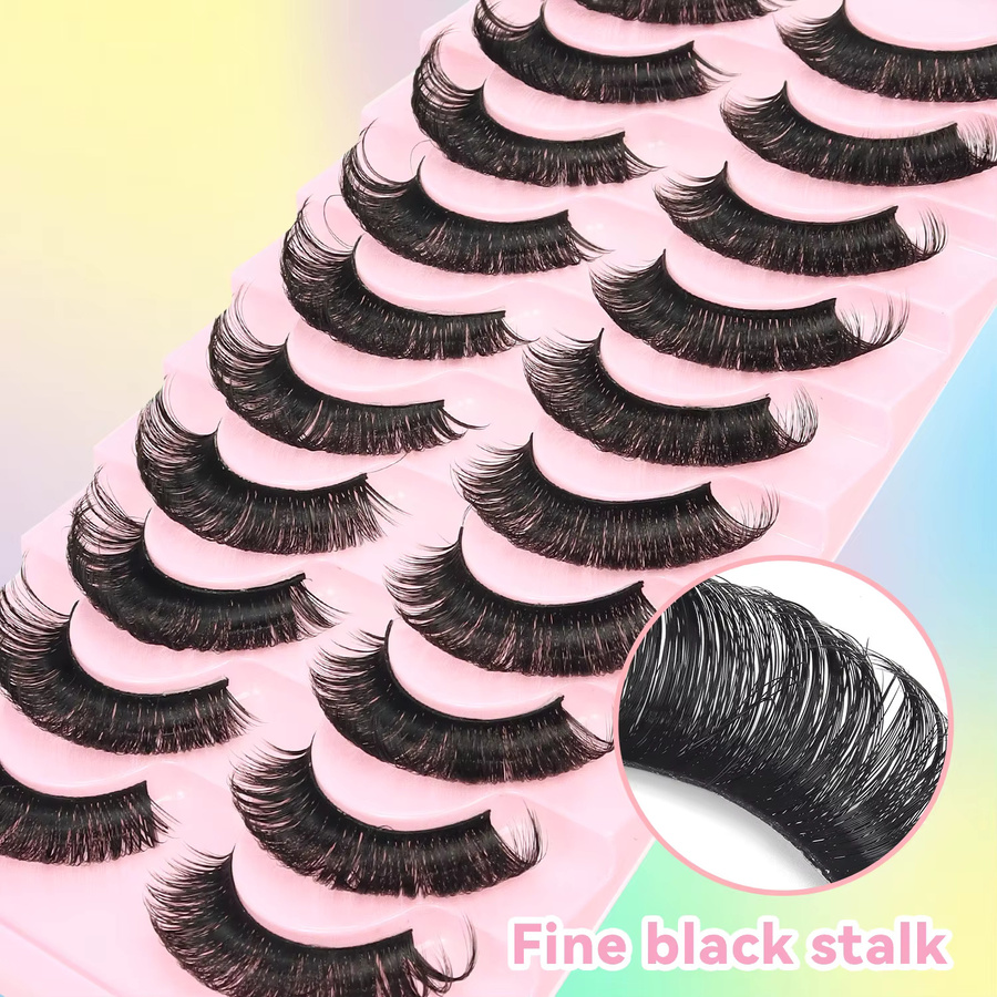 JIYOONJI Falsche Wimpern, Super Mirror D Curly, 10 Paar, Unisex - Bild 2