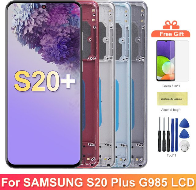Samsung TFT S20 Plus Display-Baugruppe mit Rahmen für Galaxy S20 Plus S20+ G985F G986F in Multicolour - Bild 1