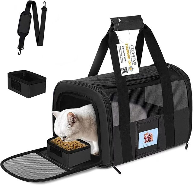 Extra große Haustiertransportbox von Household supplies MH in Rot, faltbare Transportbox für Katzen und Hunde bis 25 Pfund, B/H/T: 20 x 13 x 13 cm - Bild 1