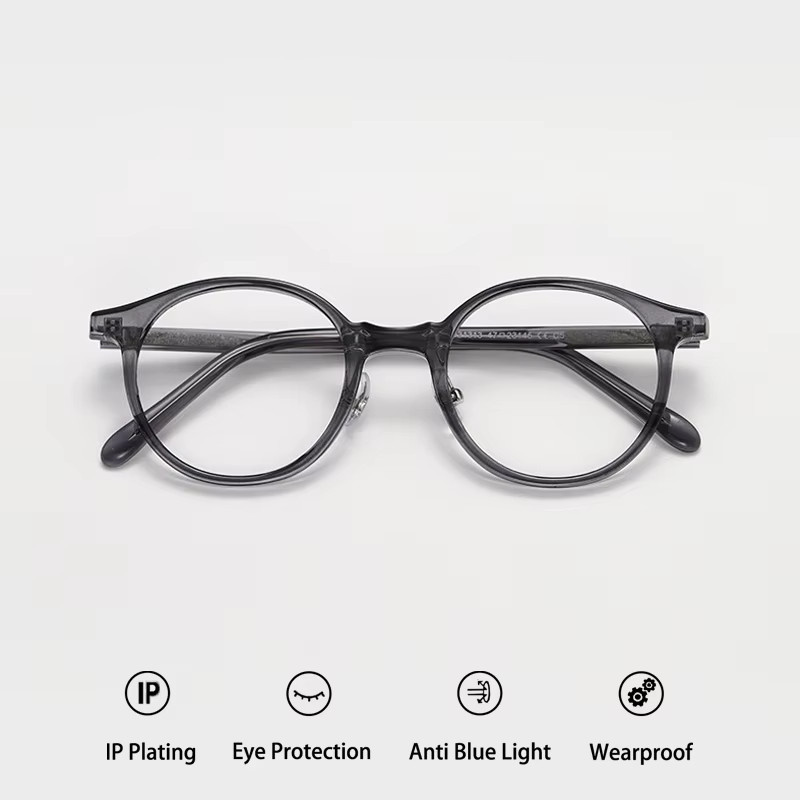 JUNHANERED Korrektionsbrille Runde Herren, Vollrand, Vintage-Rahmen - Bild 1