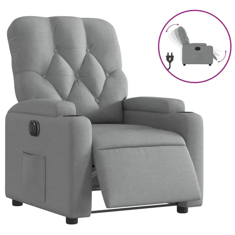 Vidaxl Elektrischer Relax-Sessel in Grau mit Stoffbezug - Bild 6