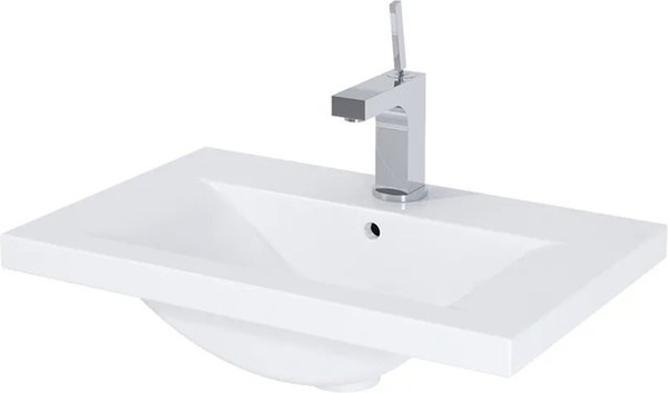Roca Standard-Waschbecken Cheese Eckig Weißglanz Weiß Breite: 60 cm