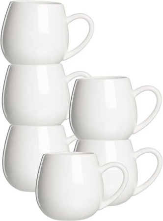 Ritzenhoff & Breker Bari Kaffeebecher aus Keramik, Weiß, 6er Set, 450 ml