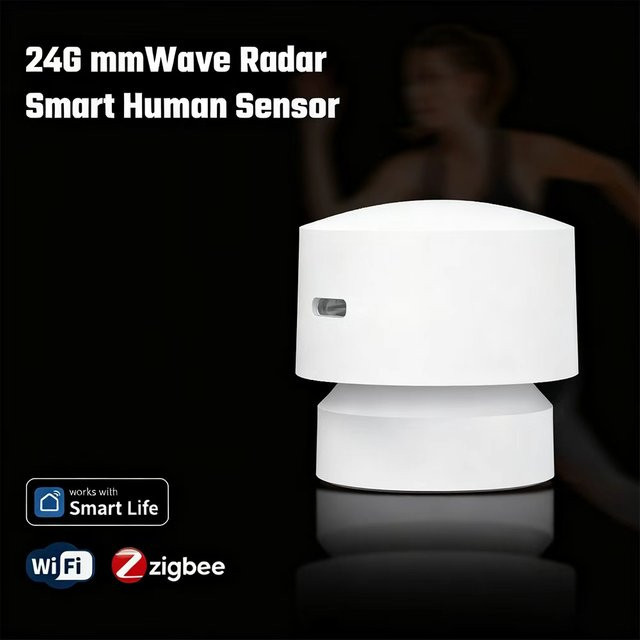 HIMOJO Intelligenter Präsenzsensor mit 24G MMWave Radar, Datenschutz ohne Kamera, kompatibel mit Tuya Zigbee oder 2,4G WLAN, Google Alexa und Smart Life, Farbe: Weiß - Bild 1