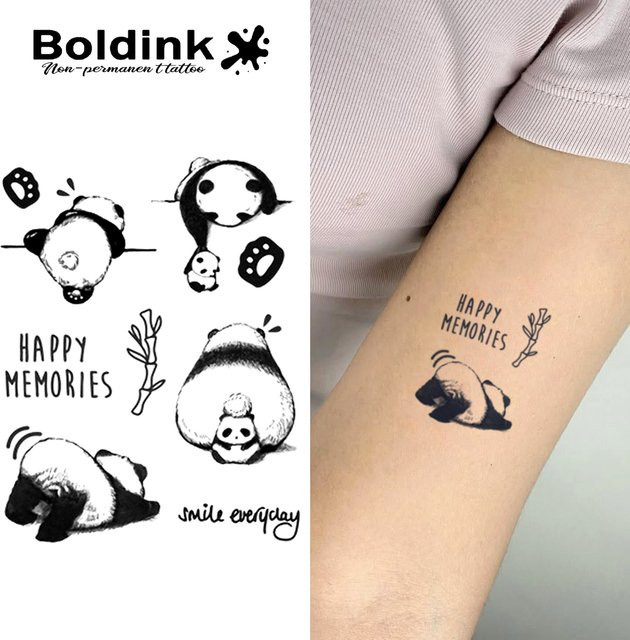 Boldink Temporäres Panda-Tattoo, wasserfest, semi-permanent - Bild 1