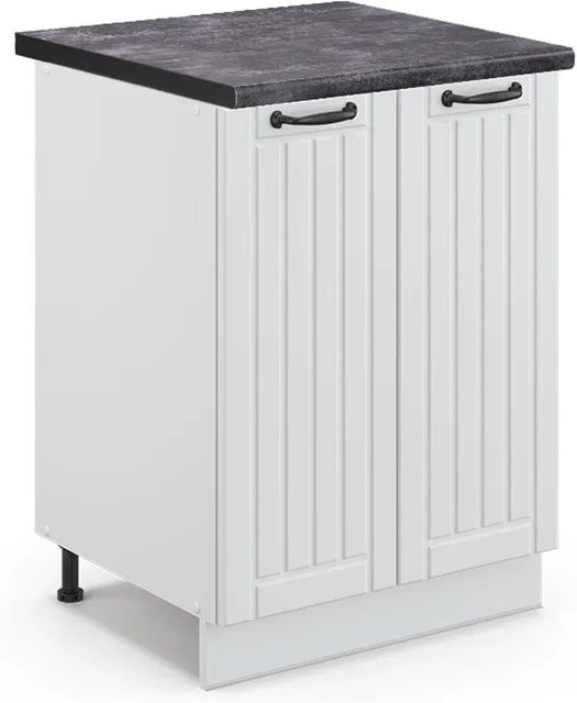 Vicco Küchenunterschrank Fame-Line in Weiß und Anthrazit im Landhausstil, B/T/H: 60 x 29,08 x 82 cm - Bild 1