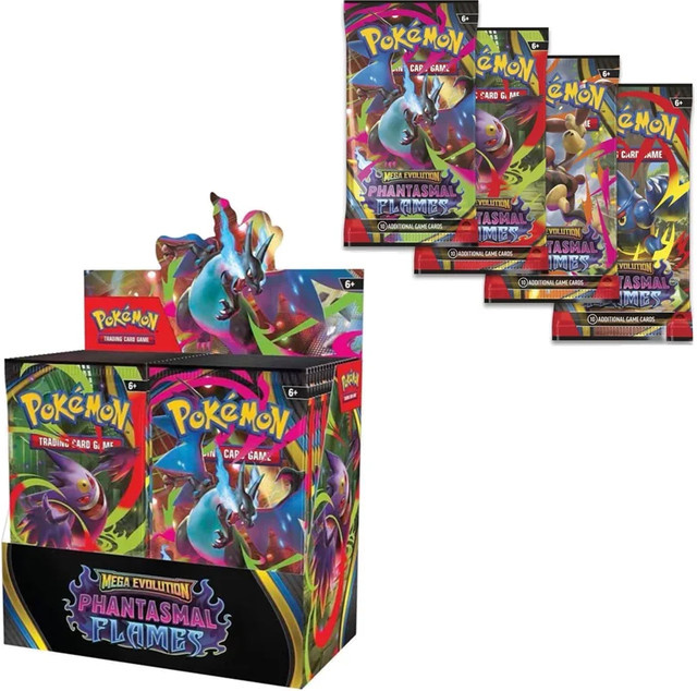 Bandai Pokémon Mega Evolution Phantasmal Flames Prismatic Evolutions Black Bolt, Nachfüllpack, englische Kampfkarten, ab 6 Jahren - Bild 1