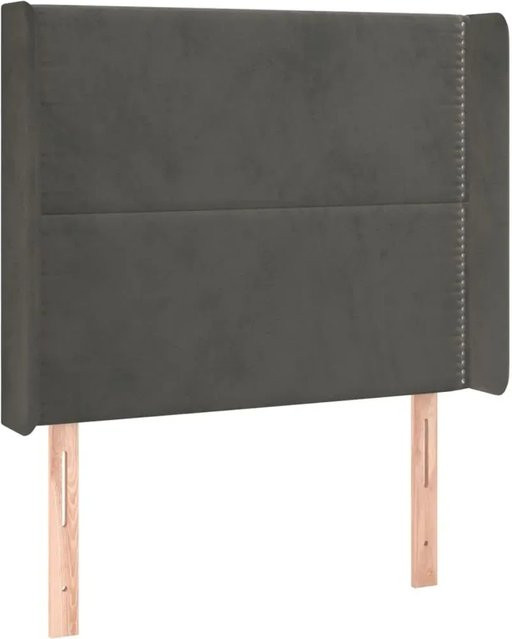 vidaXL LED Kopfteil aus Samt in Dunkelgrau mit USB-Ladeport und integrierter Beleuchtung, B/T/H: 83 x 16 x 118/128 cm - Bild 1