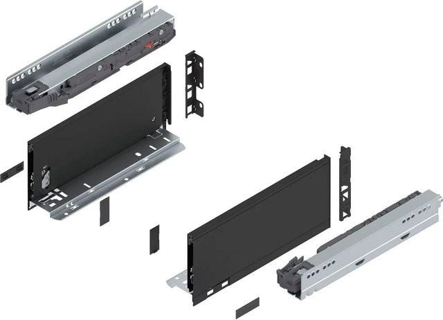 Blum Legrabox Pure Set Schubladensystem mit Blumotion Soft-Close, Nennlänge: 300 mm, Tragkraft: 40 kg, Farbe: Carbonschwarz matt - Bild 1