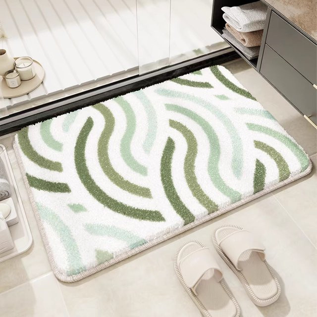 VIKAMA Plüsch-Fußmatte für das Badezimmer, weich und saugfähig, rechteckig, B/T: 60 x 40 cm - Bild 1