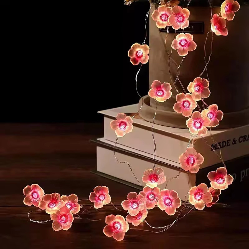 3M Kirschblüten-Feen-Lichterkette mit 30 LED in Pink, batteriebetrieben für deine Dekoration im Freien - Bild 2