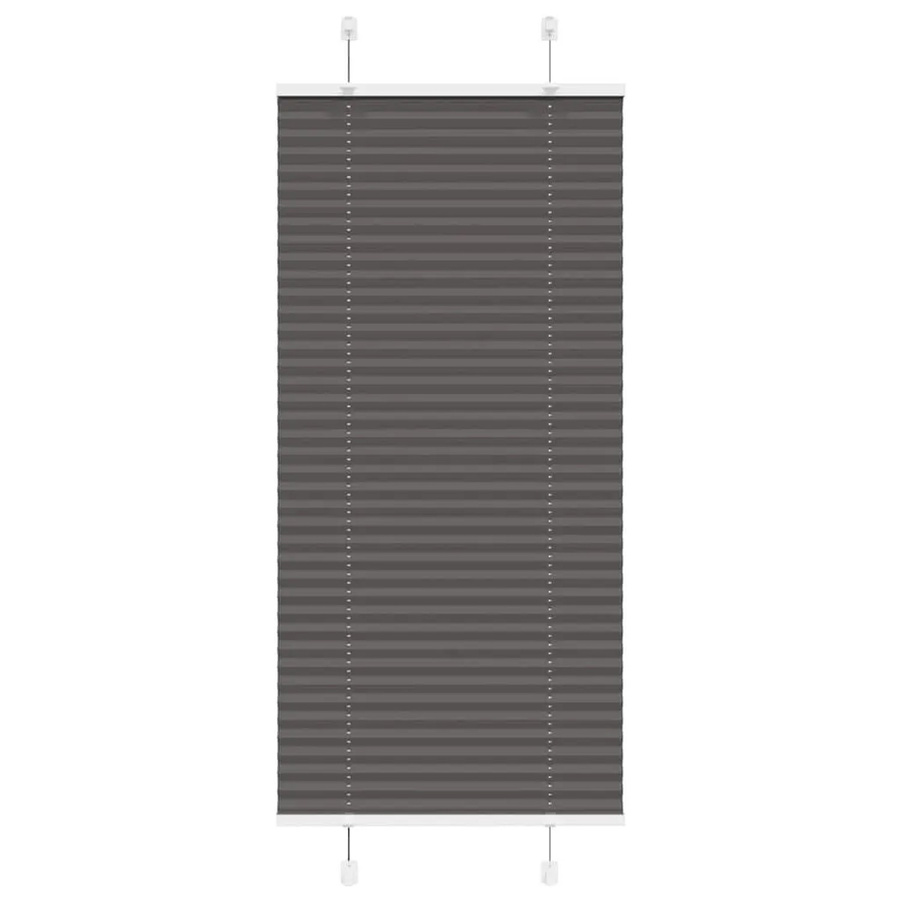 vidaXL Plissee Schwarz aus Polyester, semi-transparent, B: 55 cm, H: 150 cm - Bild 2