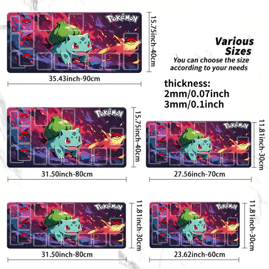 Potdemiel Gaming-Mauspad Bulbasaur Abstrakte Kunst, rutschfeste und erweiterte Schreibtischunterlage für Gamer, Mehrfarbig - Bild 5