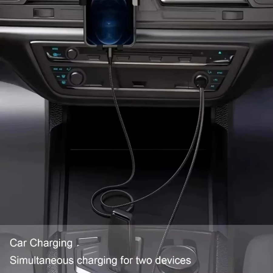 2-in-1 USB-Typ-C-Schnellladekabel 6A mit USB-C auf Typ-C Adapter und Datenfunktion, Schwarz, Länge: 120 cm - Bild 4