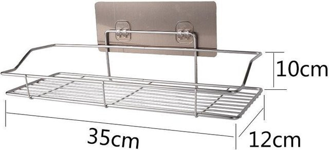 MTMA Wandmontage Aufbewahrungsregal aus Edelstahl in Silber für Badezimmer und Küche - Bild 1