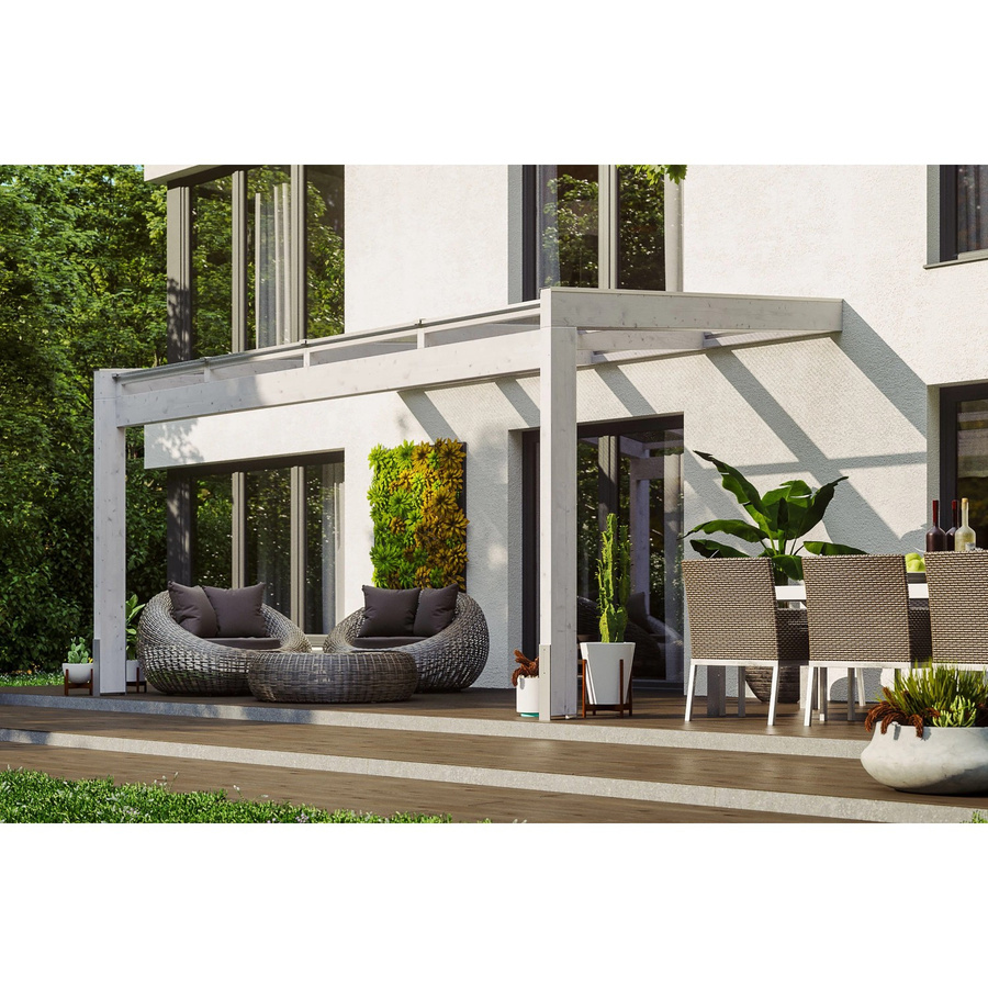 Skan Holz Terrassenüberdachung Novara aus Polycarbonat in Weiß, B/T: 450 x 259 cm - Bild 2