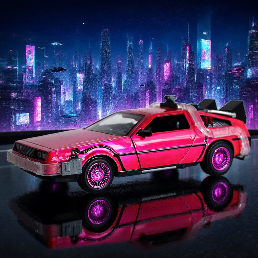 JADA Toys Zurück in die Zukunft Pink Slips Edition Time Machine, Druckgussmodell, 1:24 - Bild 5