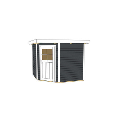 WEKA Holz-Gartenhaus Angolo B mit Flachdach aus Massivholz in Anthrazit und Weiß, B/H/T: 270 x 217 x 235 cm - Bild 4