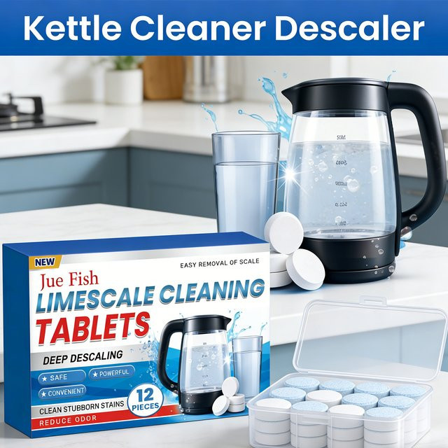 Jue-Fish Kesselreiniger Entkalker Brausetabletten zur schnellen Kalklöserung und Fleckenentfernung für deinen Wasserkocher - Bild 1