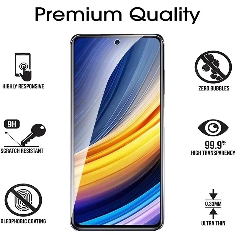 Xiaomi Schutzglas für Poco F7 F6 F5 F4 F3 M7 M6 M5s M5 X7 Pro 5G X6 X5 X3 NFC C85 C75 C71 C65 C61 C55 C51 Screen Protector, transparent - Bild 1