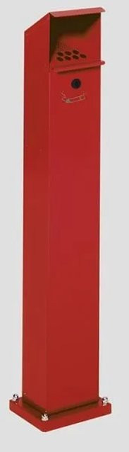 PROREGAL Ascher Standsäule aus verzinktem Stahl mit Schloss und Bodenplatte, Rot, H x B x T: 115 x 18 x 15 cm - Bild 1