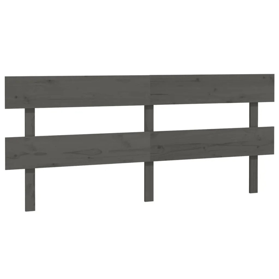 vidaXL Kopfteil aus Massivholz Kiefer in Grau mit rustikaler Optik, B/T/H: 204 x 3 x 81 cm - Bild 2