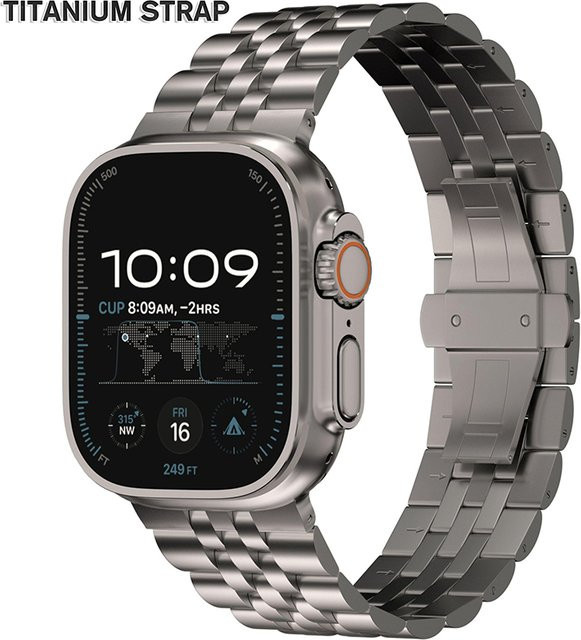 CAOWTAN Uhrenarmband Titan, Silber, Herren - Bild 1