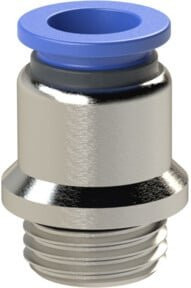 Riegler Gerade Steckverschraubung Blaue Serie aus Messing, rund, G 1/4, Durchmesser 8 mm, Blau - Bild 1