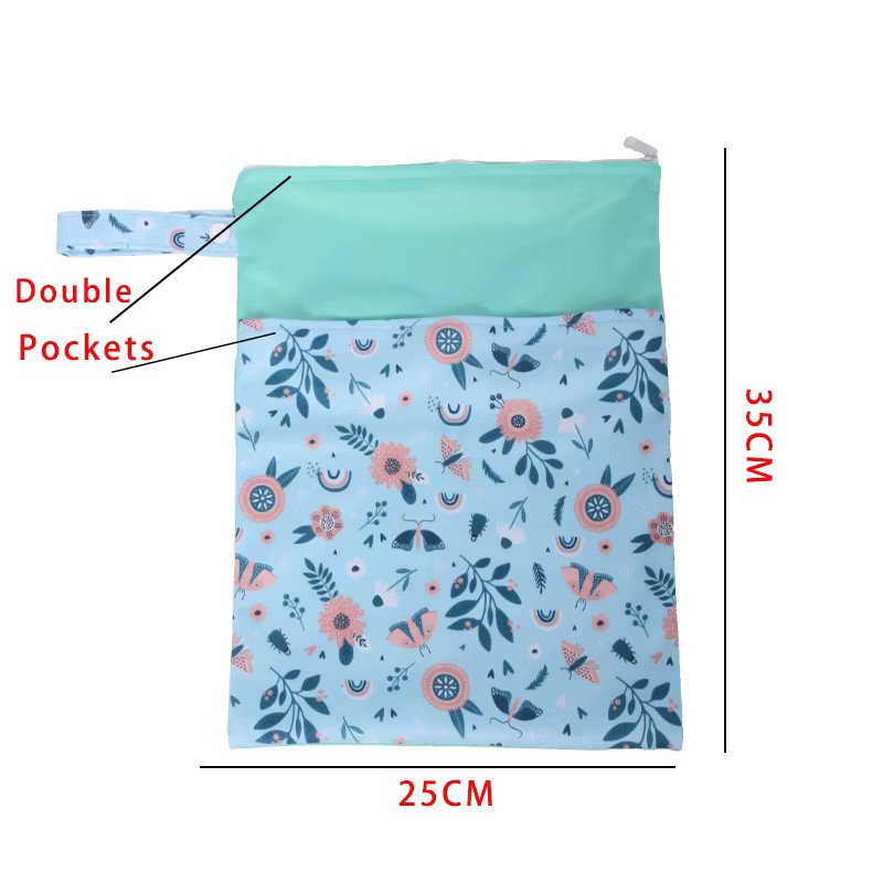 Babyshow Wickeltasche als Nass- und Trockentasche mit zwei Reißverschlüssen, wasserdicht und waschbar, B/H: 35 x 25 cm - Bild 2