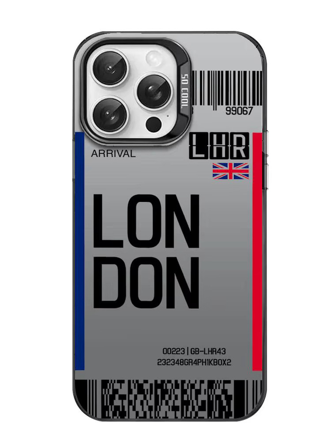 Handyhülle mit Flugzeug-Reise-Ticket Design für iPhone 17 16 15 14 13 12 11 Pro Max in Schwarz und Lila mit mattem Laser-Metallic-Aurora-Effekt - Bild 6