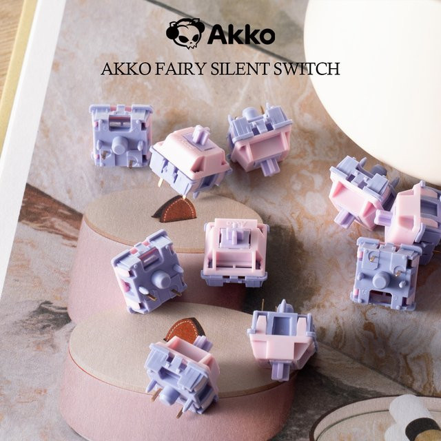 Akko Fairy Switch 5-Pin Lineare Stille Mechanische Tastatur-Schalter für MX-Tastaturen, Lila, 45 Stück - Bild 1