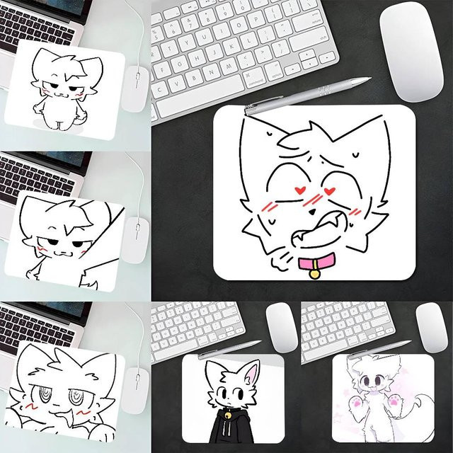Boykisser Silly Cat Car Lustiges Mauspad für Gamer, rechteckige Computer-Schreibtischunterlage aus rutschfestem Gummi, Farbe: Weiß - Bild 1