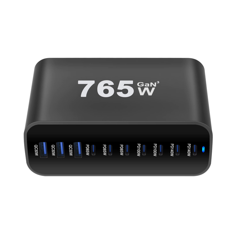 deepartner GaN Desktop-Ladegerät 765W mit 10 Ports und USB-C PD Schnellladung für Mobilgeräte und Tablets - Bild 2