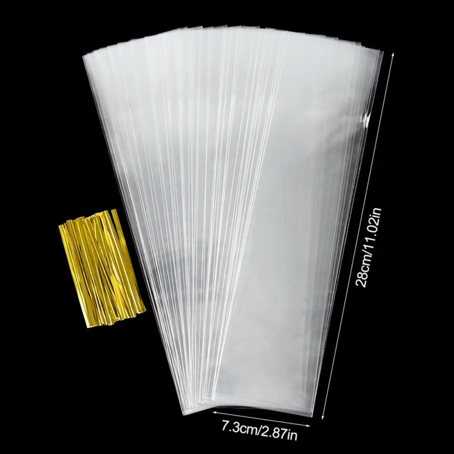 100 Stück transparente Zellophan-Beutel aus Kunststoff für Süßigkeiten und Geschenke - Bild 4