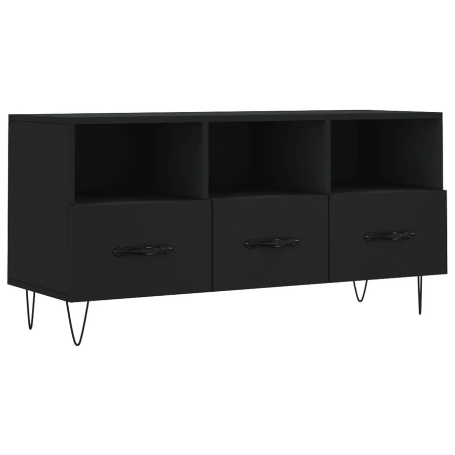 vidaXL TV-Schrank Schwarz Modell 5 aus Holzwerkstoff und Eisen, B/T/H: 102 x 36 x 50 cm - Bild 2