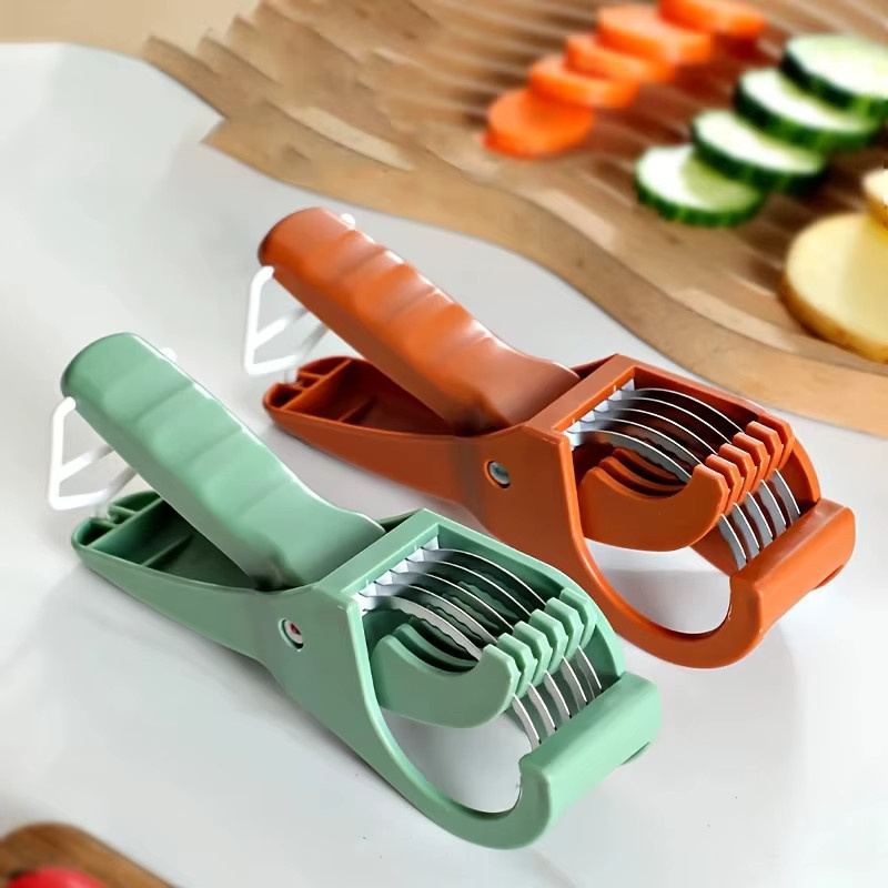 Multifunktionaler Gemüseslicer aus Edelstahl von PDQ in Grün für Obst, Gemüse und Kartoffeln - Bild 3