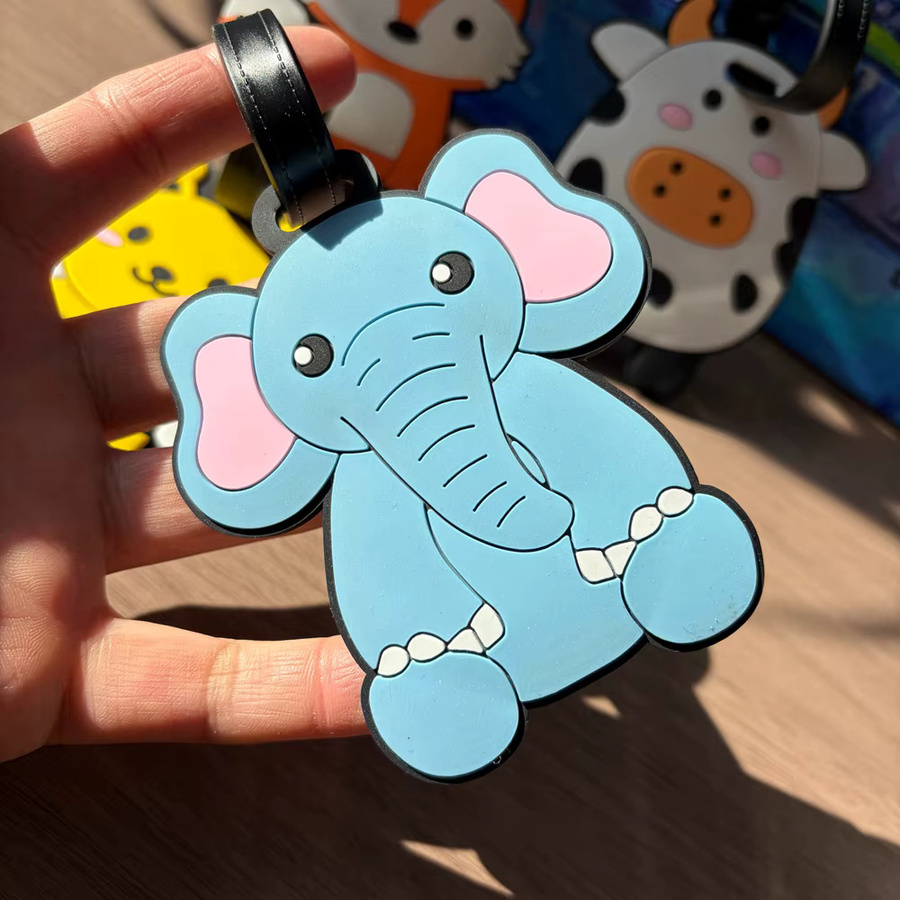 BOYI Kofferanhänger mit Cartoon Tier Motiven Elefant und Biene als Gepäckkennzeichnung für Reise und Outdoor aus Kunststoff - Bild 3