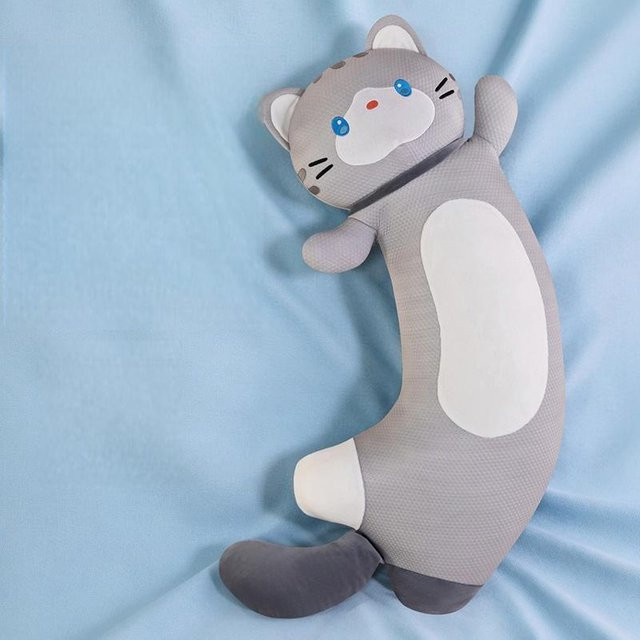 Yiran toy Cartoon Katze Kissen, Plüsch / Textil, Grau, 80cm - Bild 1