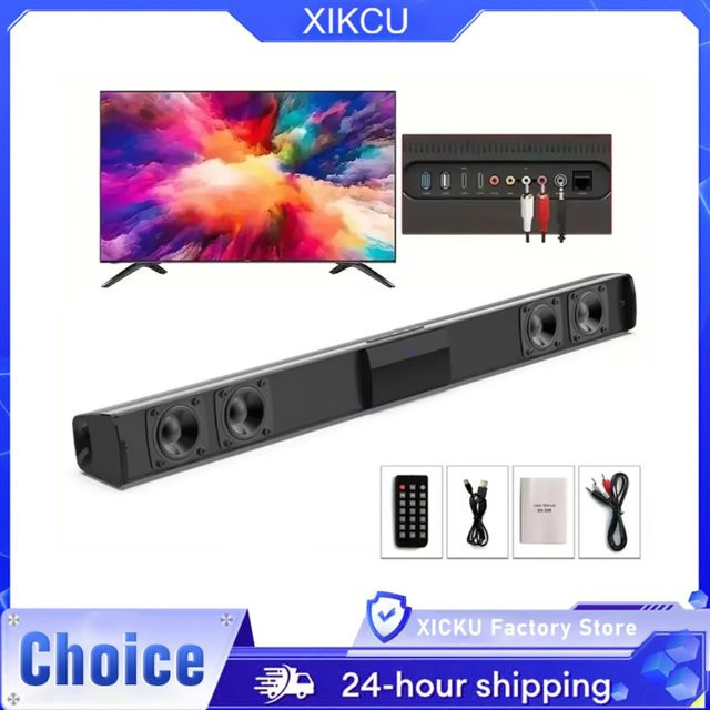XIKCU Soundbar Bluetooth 5.3 Stereo-Lautsprecher mit Surround Sound für Heimkino, Schwarz - Bild 1