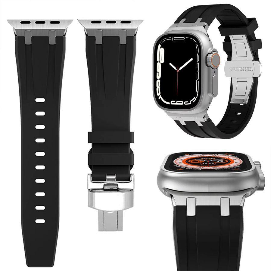 CAOWTAN Uhrenarmband Silikon, Schwarz, Unisex - Bild 3