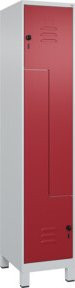 C+P Z-Spind Classic PLUS mit 2 Fächern und Sicherheits-Drehriegel, Grau/Rot, H x B x T: 195 x 40 x 50 cm - Bild 1