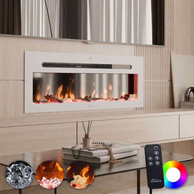 Tronitechnik Panorama Elektrokamin Weiß mit LED-Flammeneffekt, App-Steuerung und Fernbedienung, Breite: 92 cm - Bild 2