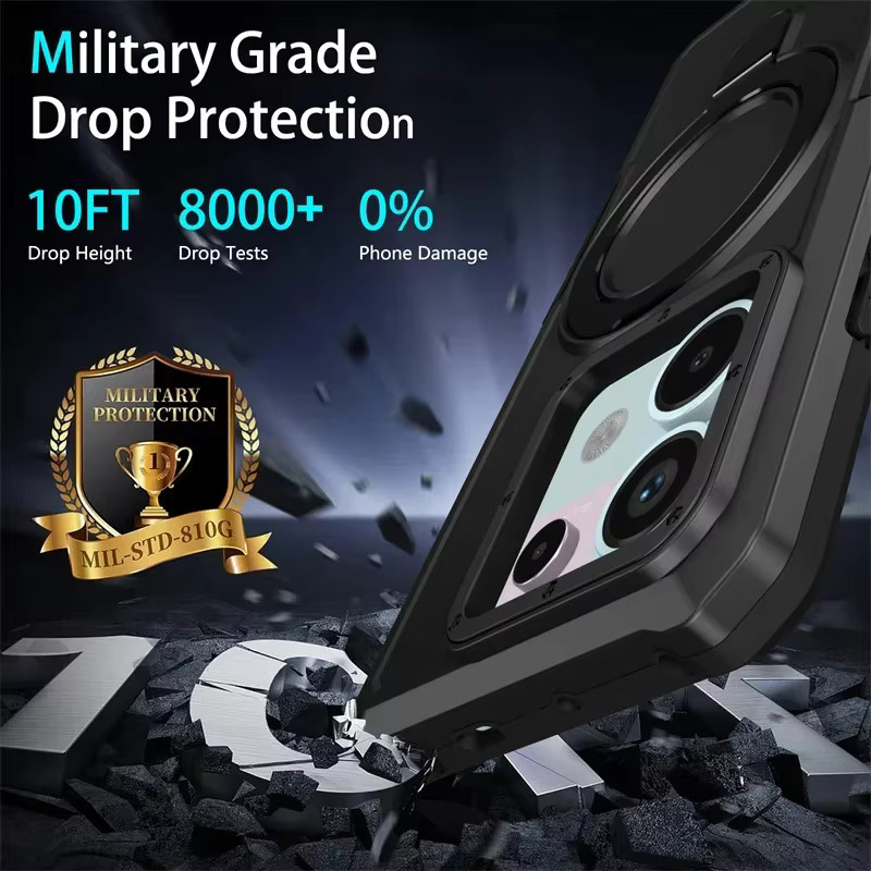 Military Grade Schutzhülle mit Ständer für Xiaomi Poco X5 X4 X3 Pro M3 5G 4G NFC in Pink - Bild 4